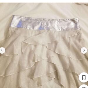 alice + olivia Women's White and Silver Skirt Festival Wear